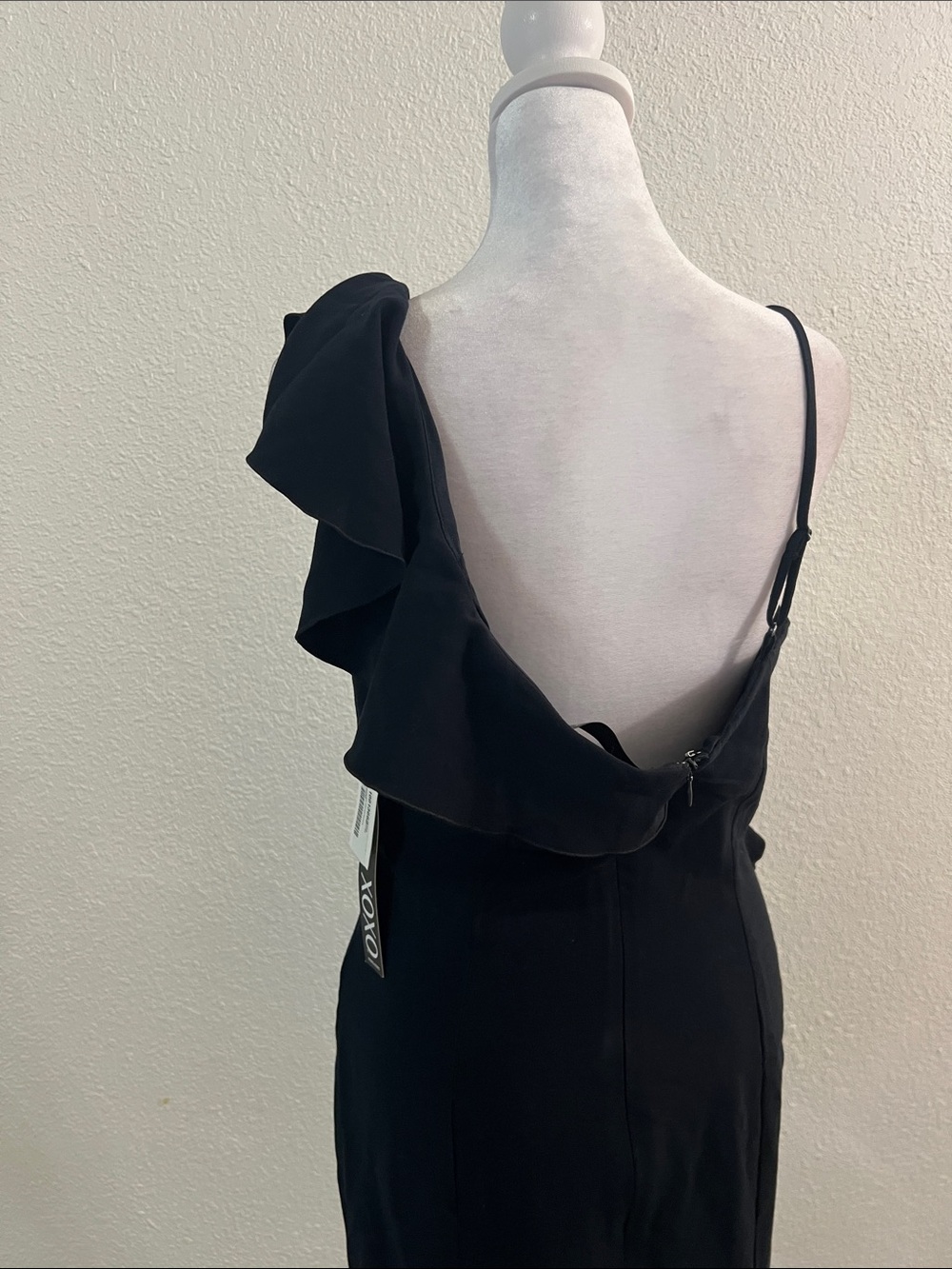 XOXO Black One-Shoulder Ruffle Dress - Picture 3 of 5